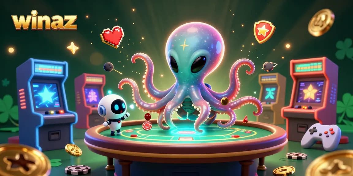 Experience thrilling poker action with the cosmic winaz octopus and robotic companion!