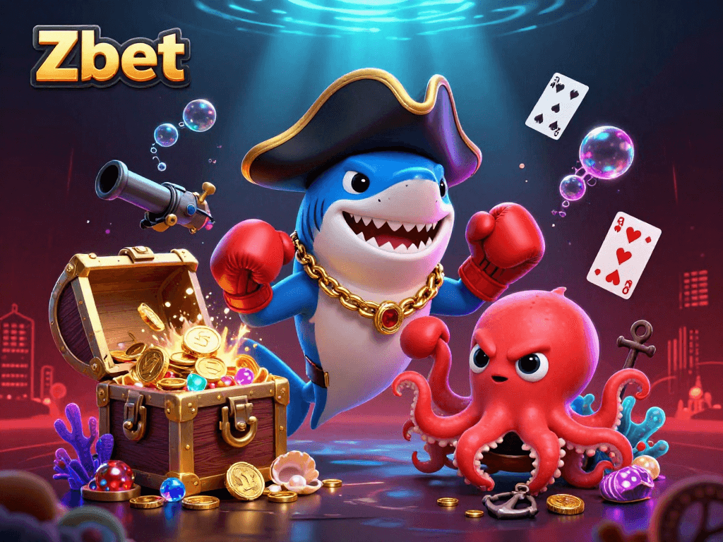 Zbet offers thrilling gaming experiences with playful underwater characters and vibrant casino game elements.