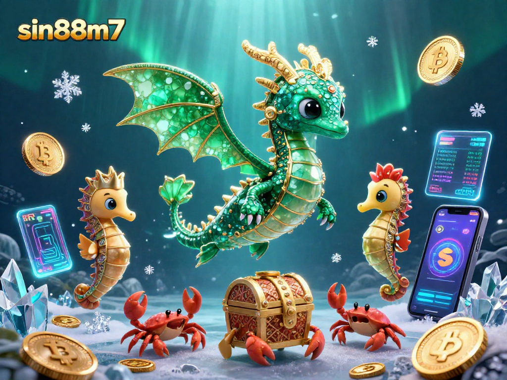 Engage with sin88m7 and dive into a vibrant underwater casino adventure featuring a sea dragon and treasures.