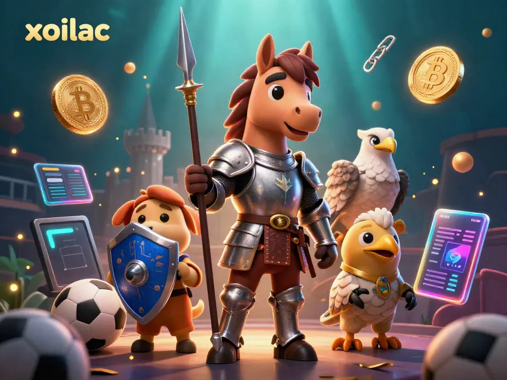 Experience thrilling betting action with xoilac, showcasing knight, puppy, and falcon in a dynamic casino design.