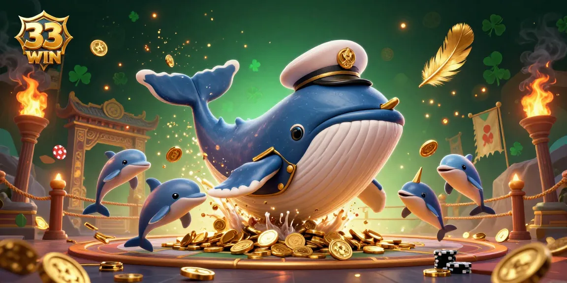 Engage in thrilling gameplay with 33WIN as the giant whale and friends explore the world of casino gaming.