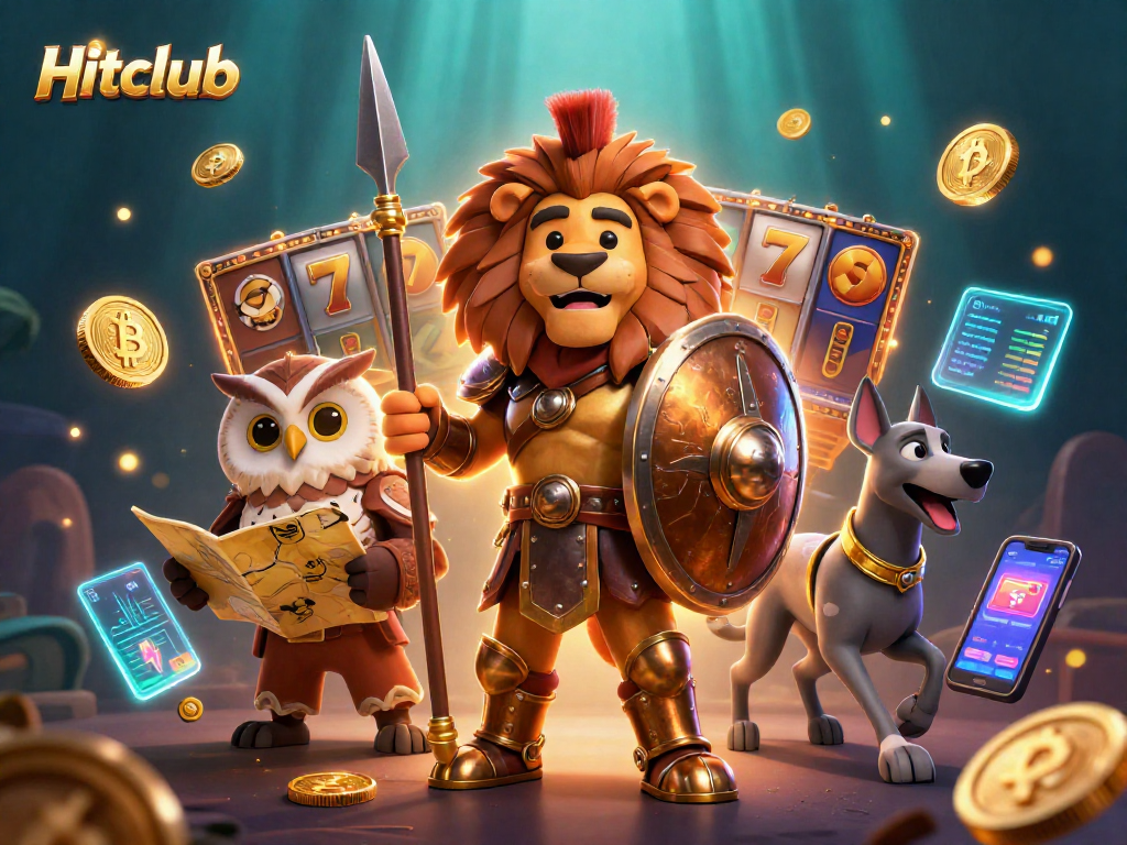 Experience thrilling gameplay at Hitclub with vibrant 3D casino characters and dynamic slot elements.