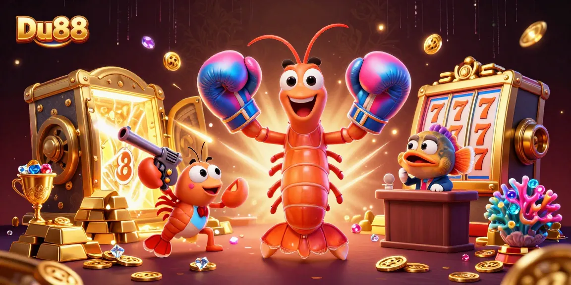 Engage in thrilling gameplay with Du88 featuring a colorful casino scene, vibrant characters, and exciting treasures.