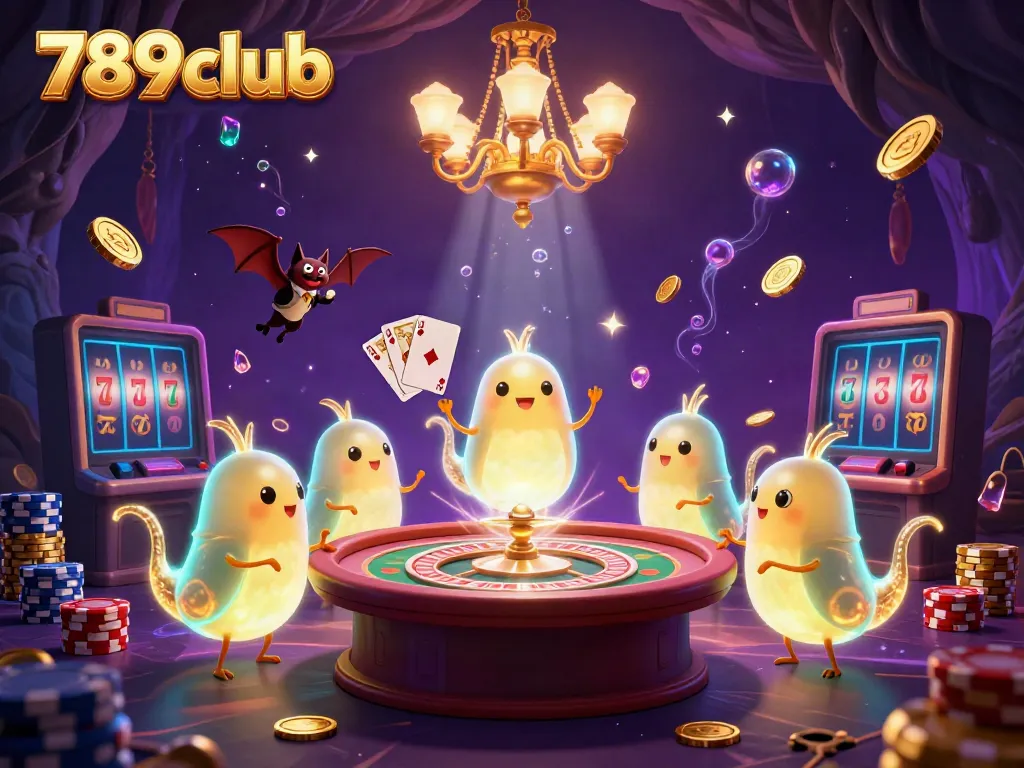 Experience thrilling gameplay at 789club with vibrant colors, illuminated characters, and casino elements.