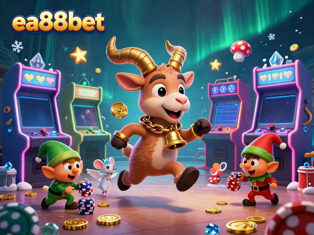 Experience high-energy gaming at ea88bet, featuring unique characters in a vibrant casino scenario.