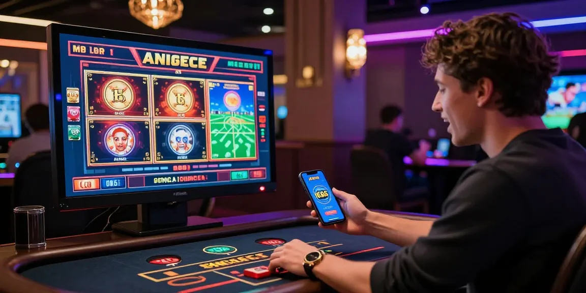 Engaged player at KO66 online casino, showcasing vibrant games and live dealers.