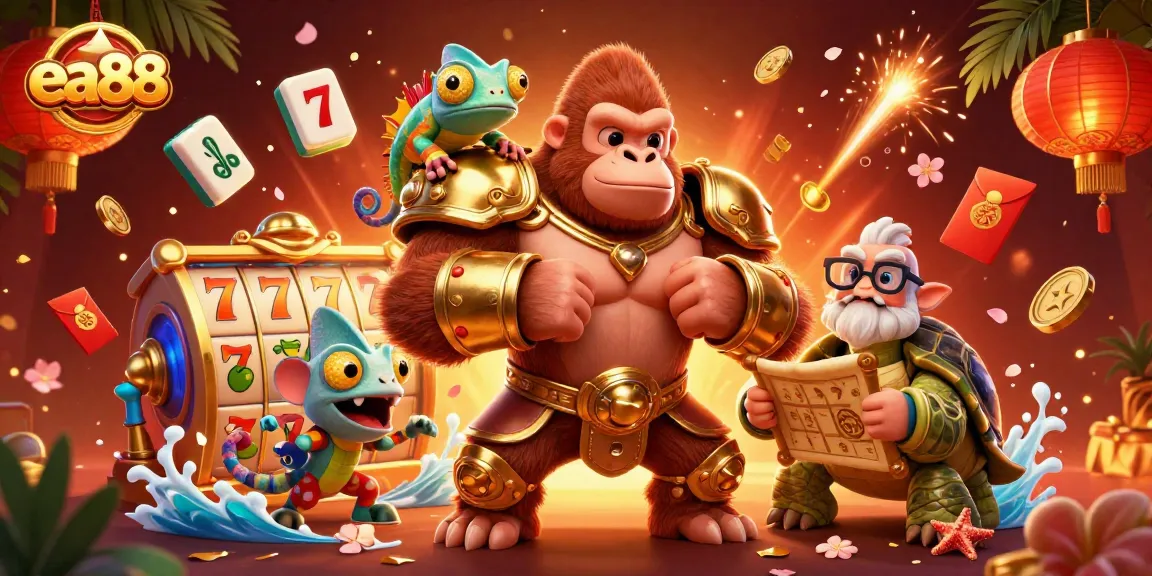 Engage with thrilling ea88 slots as a gorilla king leads with powerful energy.