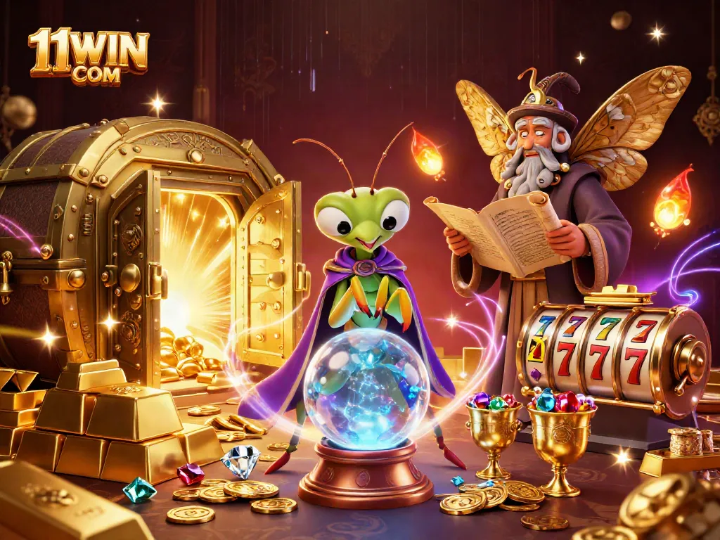 Engage with thrilling slots and jackpots at 11WIN COM with this captivating casino illustration.