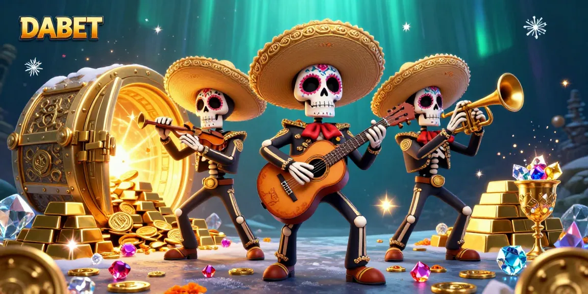 DABET players enjoy a vibrant 3D illustration showcasing an energetic mariachi band with treasure elements.