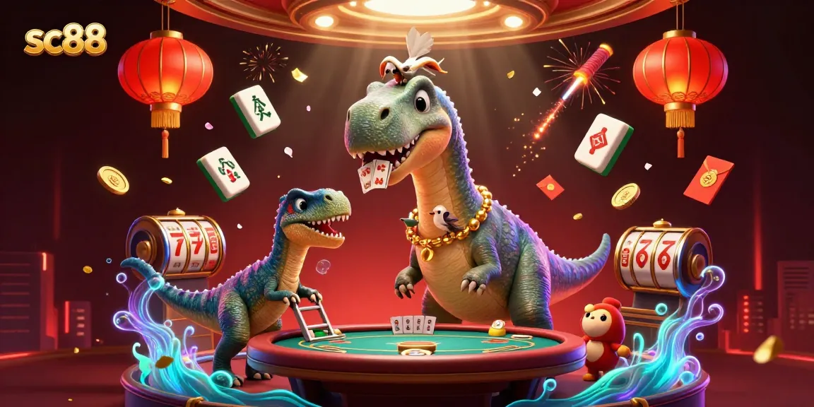 sc88 interactive casino scene with cartoon characters enjoying poker action