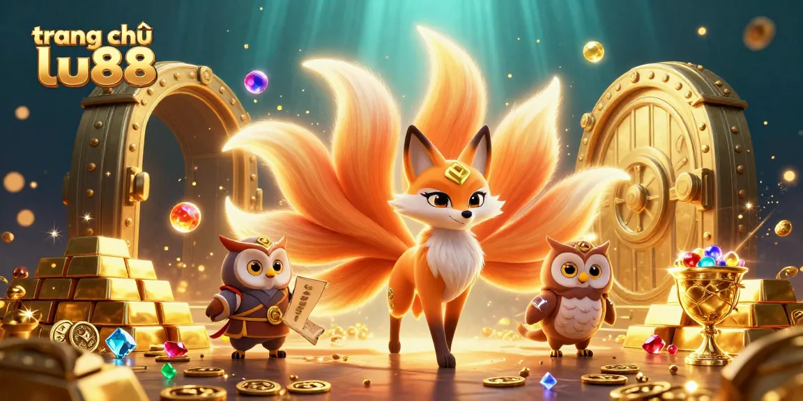Engage in the vibrant atmosphere of trang chủ lu88 with a colorful nine-tailed fox spirit and treasures galore.