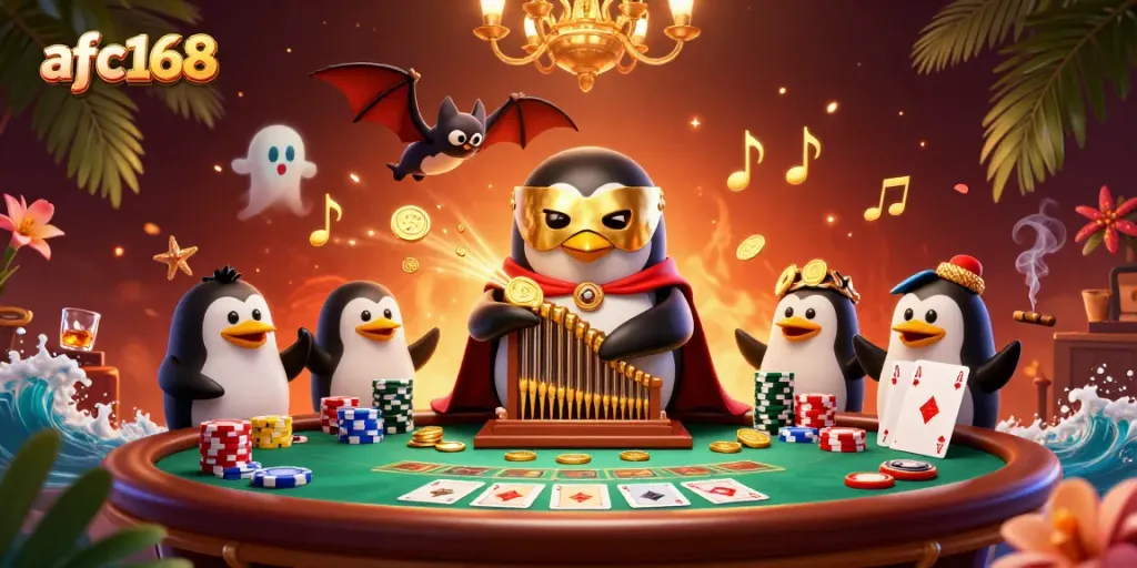 Engage in thrilling gameplay at afc168 with vibrant casino-themed 3D illustration.