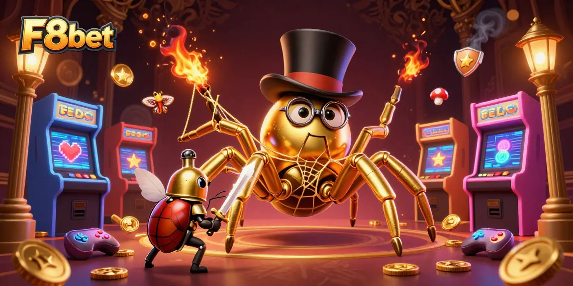 Experience the excitement of F8bet with a vibrant 3D illustration showcasing unique gaming characters.