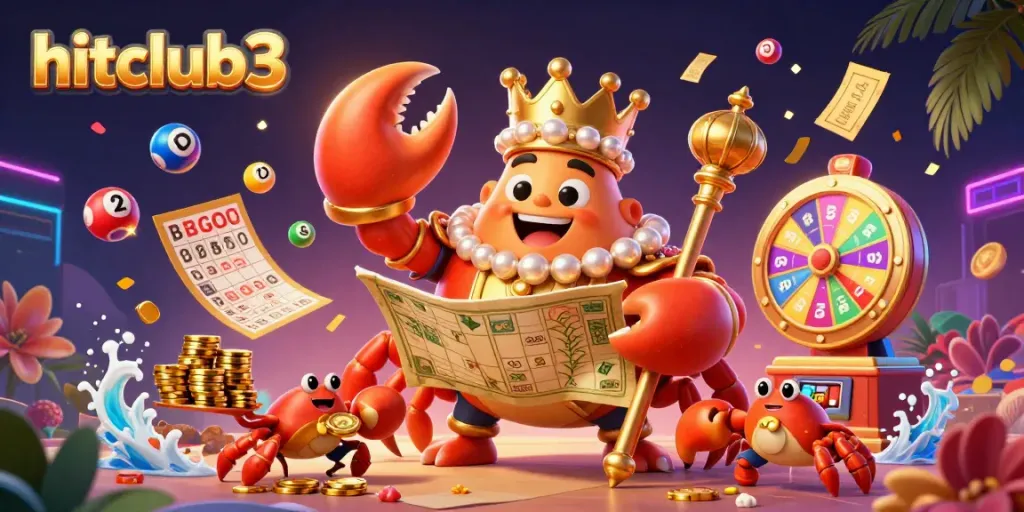 Experience thrilling moments with hitclub3 as a golden crab emperor reigns over dynamic lottery festivities.
