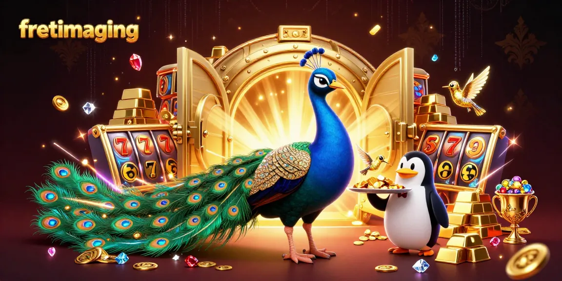 Spin the reels with fretimaging in this sparkling casino scene featuring treasures and vibrant characters.