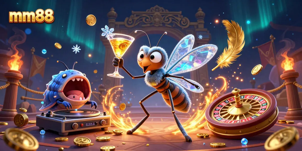 Experience mm88's captivating casino ambiance with vibrant animated characters and intriguing game elements.