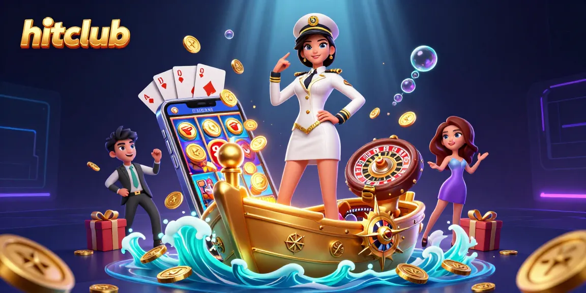 Play exciting casino games at hitclub, featuring a dynamic scene with vibrant gaming elements.