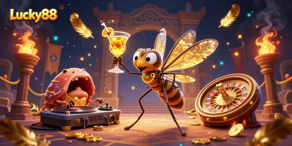 Exciting scene with Lucky88 featuring animated characters in a vibrant casino setting.