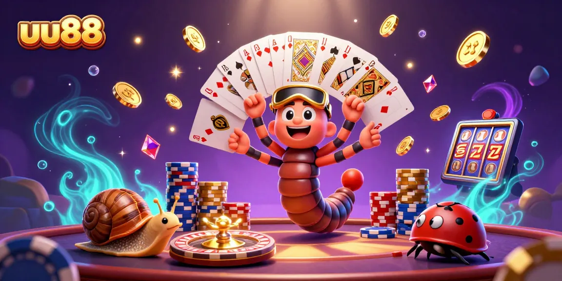 Experience thrilling wins at uu88 with a vibrant 3D casino scene featuring unique game elements.
