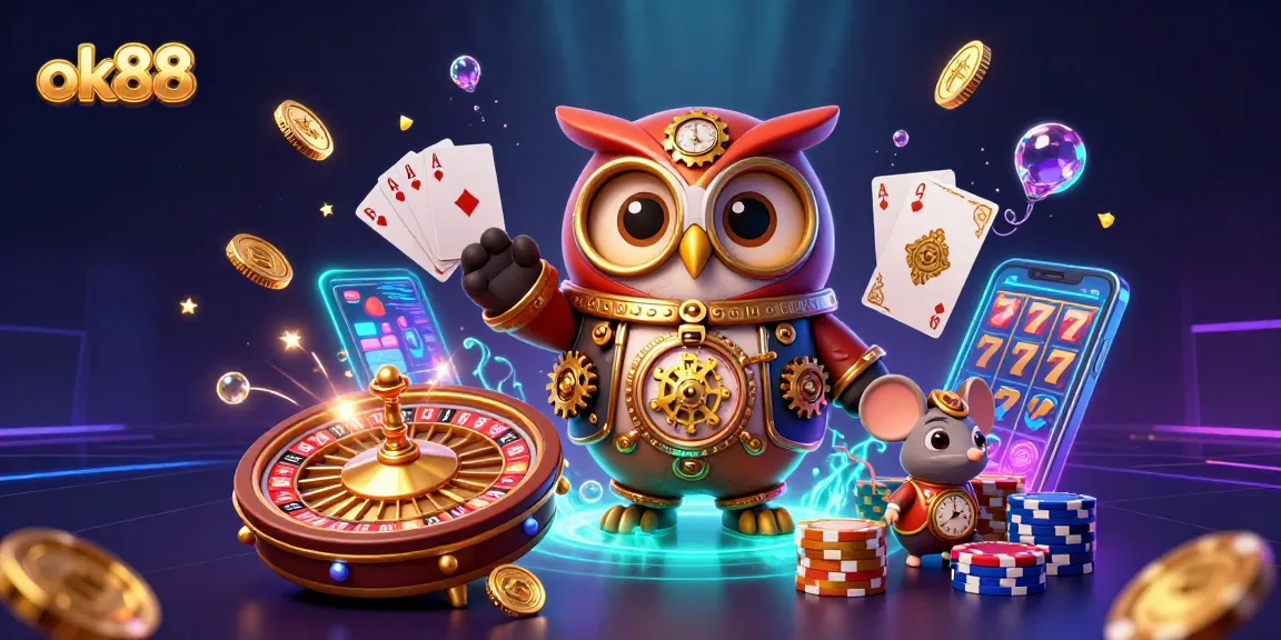 Experience thrilling moments at ok88 with vibrant casino games and animated characters.