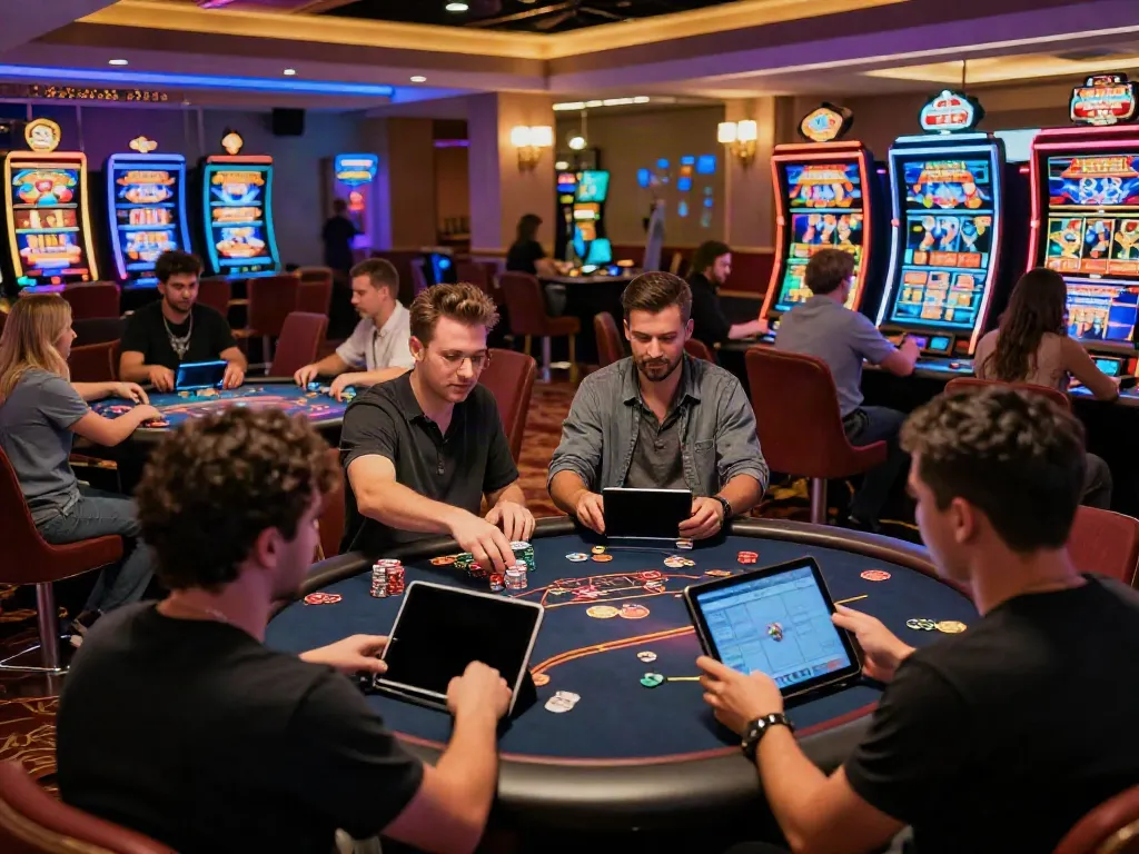 Engaging online casino scene with diverse players at KU88