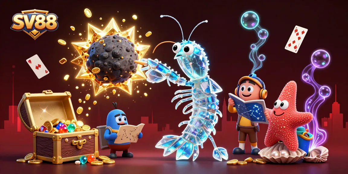 Engage with SV88's thrilling gaming experience as golden coins rush out in a vibrant underwater world.
