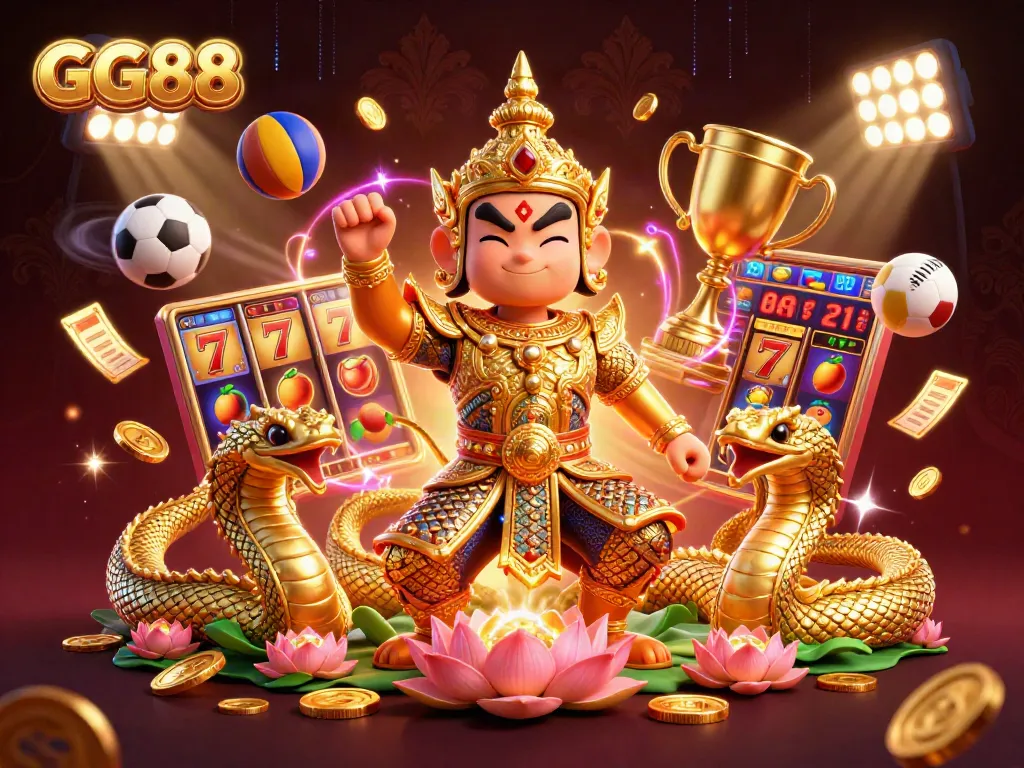 Experience the excitement of GG88 with vibrant 3D casino guardians and dynamic game elements.