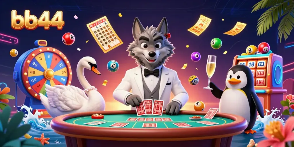 Experience thrilling bb44 gameplay with creatures in a vibrant casino setting.