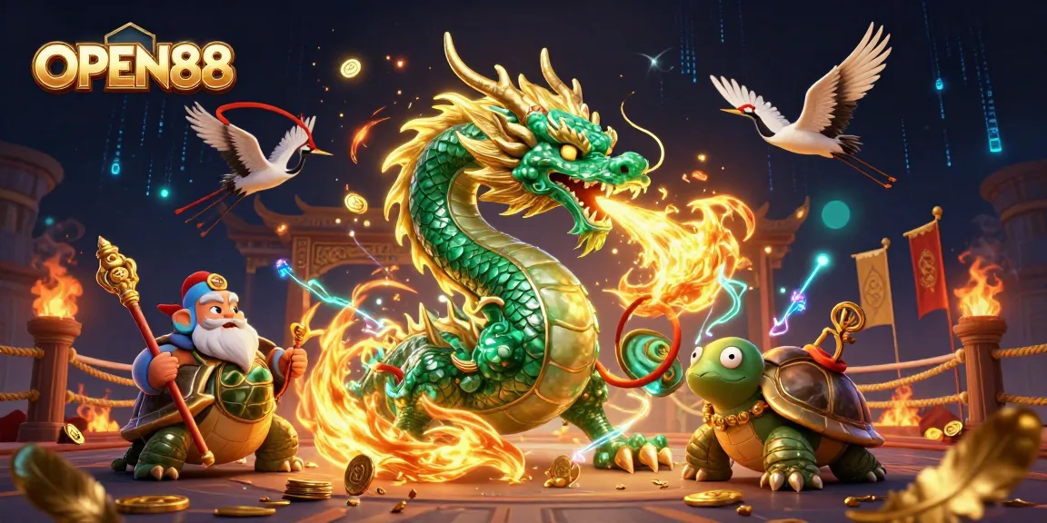 Engage in exciting gaming with OPEN88 featuring a vibrant scene of luck and fortune.