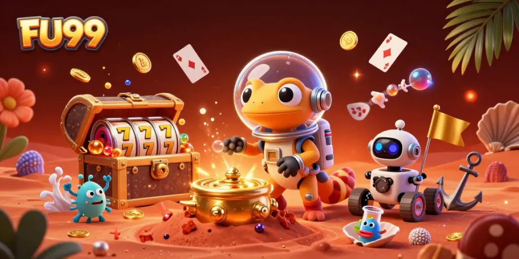 Engage with excitement at FU99, where Martian geckos discover buried golden casinos among vibrant games.