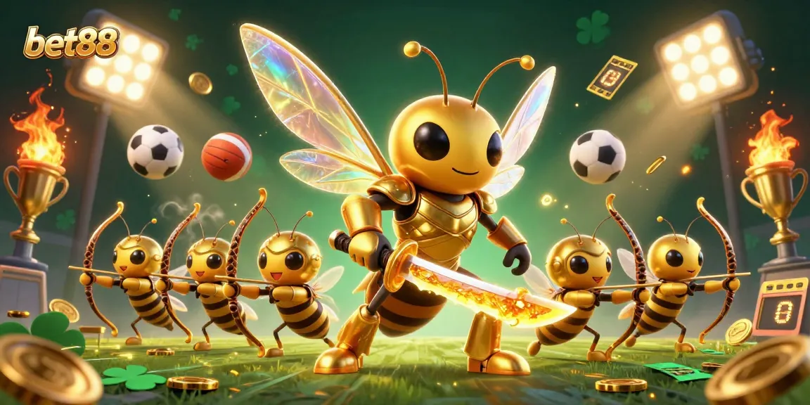 Engage in thrilling sports betting action at bet88 featuring dynamic elements and vibrant illustrations.