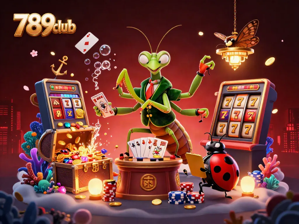 Experience the thrill of 789club's dynamic gaming atmosphere with vibrant characters and rich casino elements.