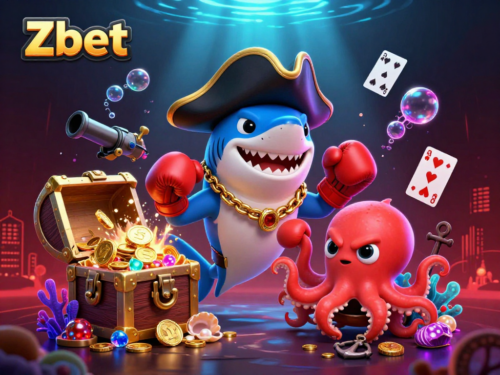 Zbet offers thrilling gaming experiences with playful underwater characters and vibrant casino game elements.