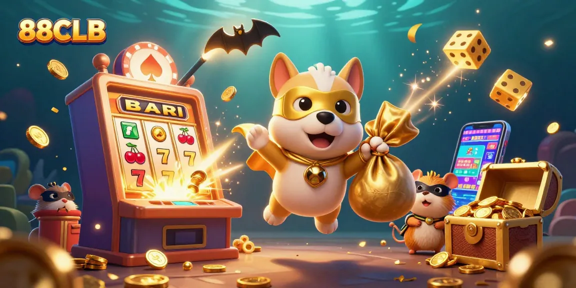 Engage with exciting gameplay at 88CLB with our vibrant 3D casino illustration showcasing exhilarating winning moments.