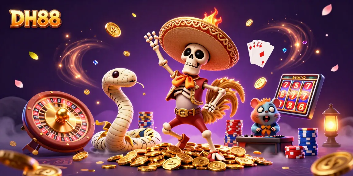 Engage with exciting winnings at DH88's vibrant online casino experience, featuring dynamic characters and games.