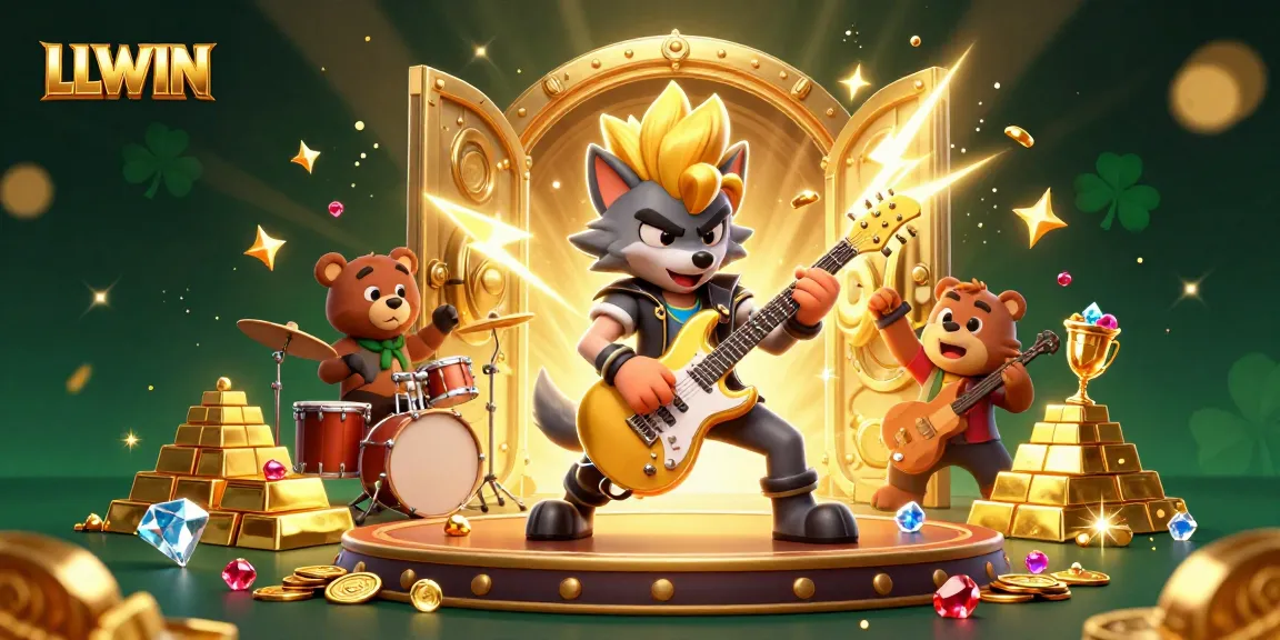 Experience LLWIN's exciting casino atmosphere with vibrant characters and dazzling treasure elements.