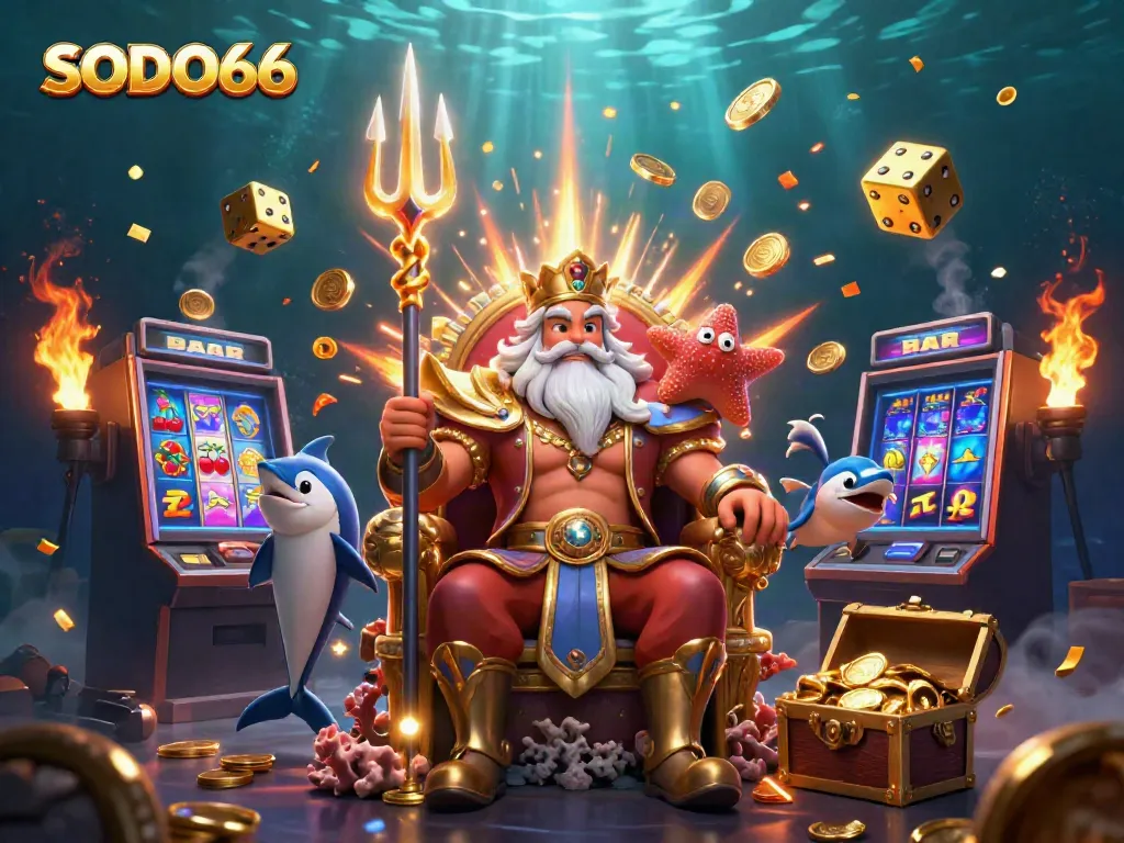 Experience SODO66's vibrant online gambling world with a stunning 3D casino scene full of excitement.