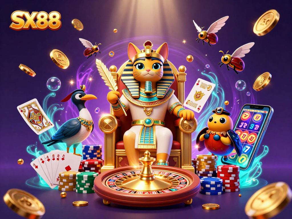 SX88 captivates players with vibrant scenes of gaming excitement featuring rich casino elements.