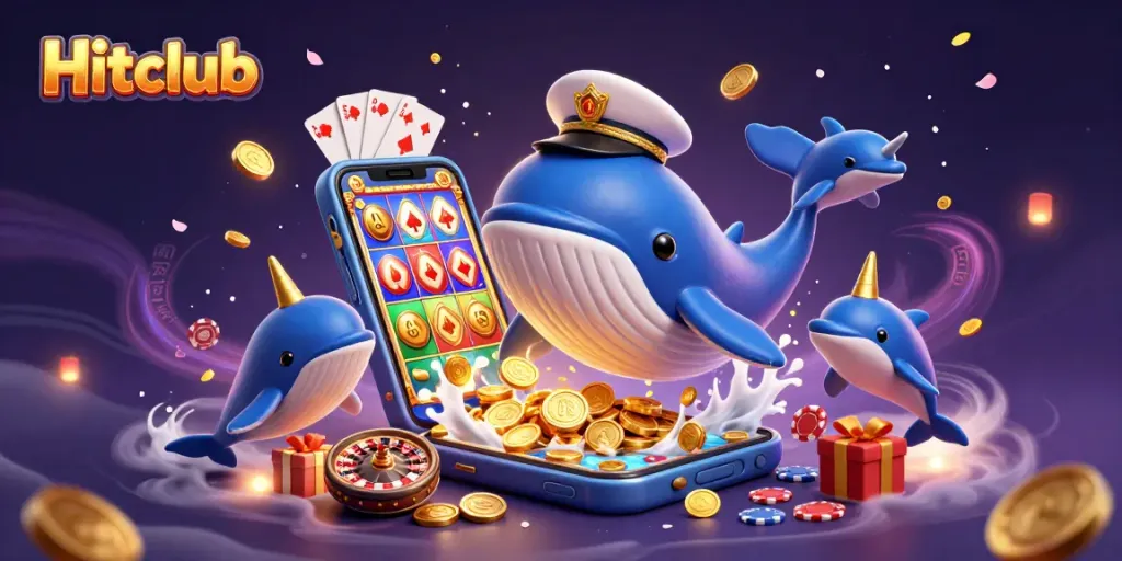 Experience the fun of Hitclub with a vibrant casino scene featuring playful characters and exciting gaming elements.