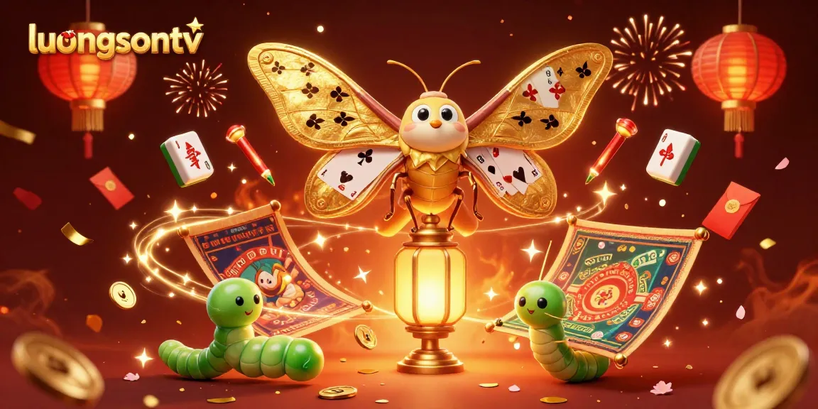 Experience thrilling action with luongsontv, showcasing vibrant casino elements and golden illustrations.