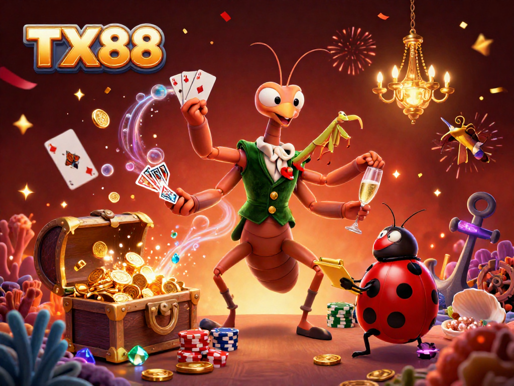 Experience TX88 with ultimate card dealing action in an underwater casino scene.