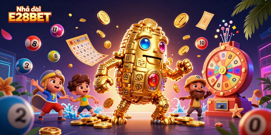 Experience thrilling gaming at Nhà cái E28BET with vibrant casino elements and a rich, interactive design.