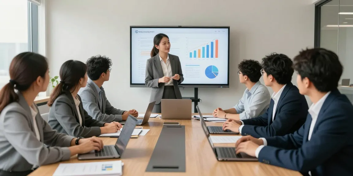 De bedrijvengids voor Nederland toont een moderne zakelijke vergadering met een divers team dat strategie bespreekt in een heldere kantooromgeving.