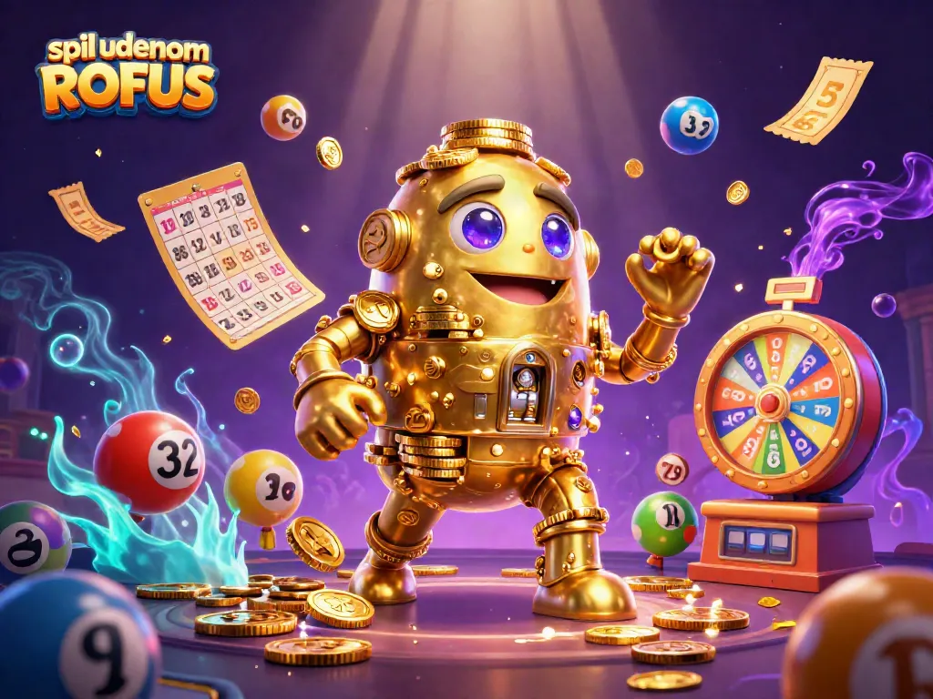 Experience the thrill of spil uden om ROFUS with a vibrant 3D casino illustration showcasing dynamic game elements.