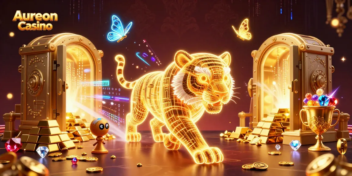 Aureon Casino offers vibrant gaming excitement with a golden tiger and dazzling jackpots.