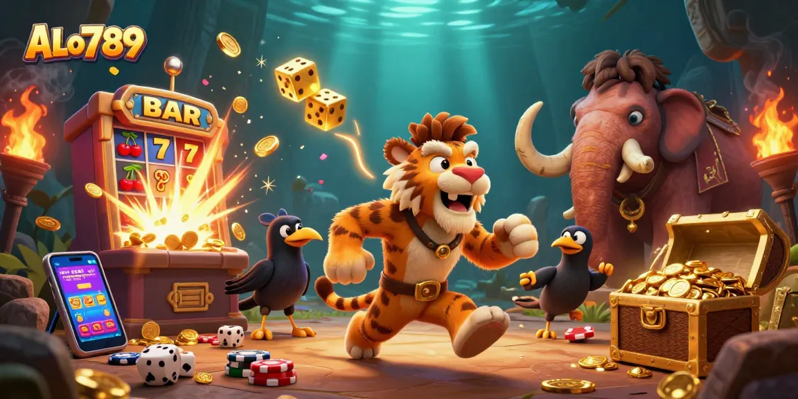 Engage with ALo789's thrilling gaming experience in a prehistoric casino with exciting jackpots.