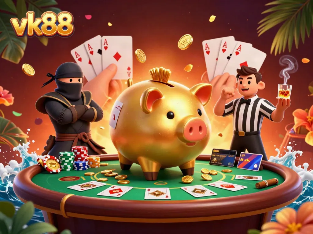 Engage with vk88 in an exciting casino showdown featuring dynamic characters and vibrant game elements.