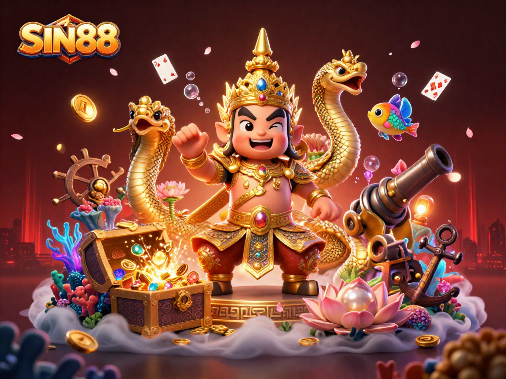 Splash into the world of SIN88 as friendly guardians enrich the underwater treasure realm.