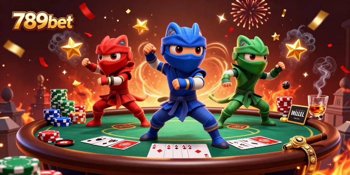 Immerse in the excitement of 789bet as ninja chameleons showcase their skills in a thrilling casino scene.