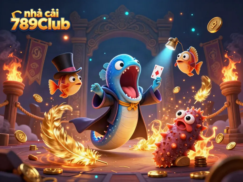 Engage with the magic of Nhà cái 789Club through a fun and lively deep-sea casino scene.